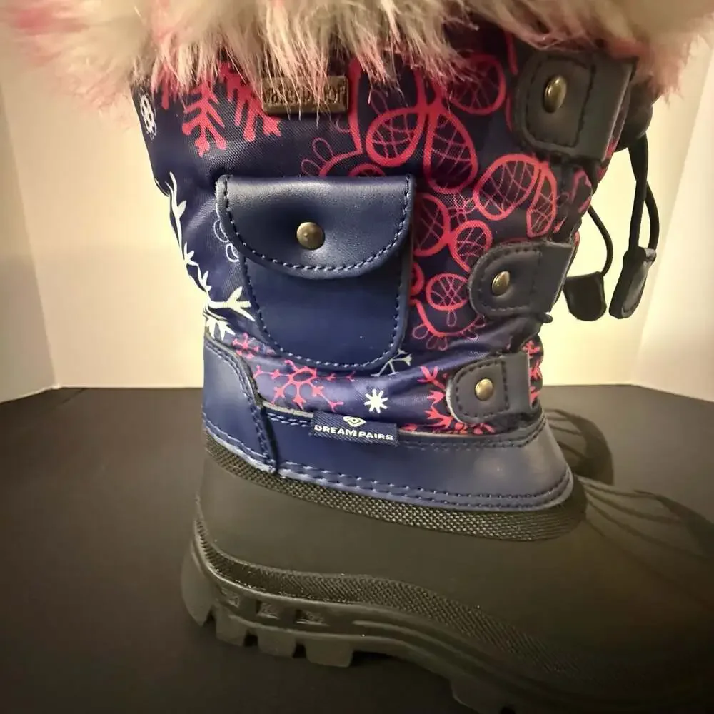 DREAM PAIRS KSNOW Girls Waterproof Winter Snow Boots‎ Size 12